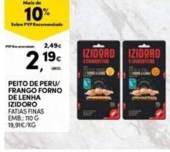 Continente Peito de Peru/ Frango Forno De Lenha Izidoro 110g promoção