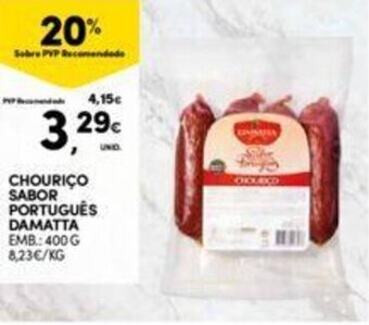 Continente Chouriço Sabor Português Damatta 400g promoção