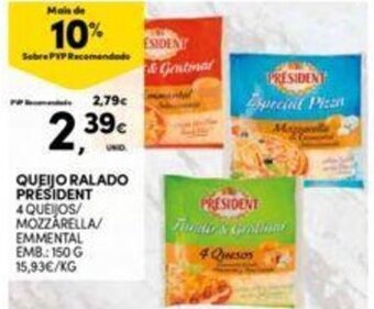 Continente Queijo Ralado Président promoção