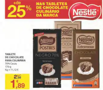 Tablete de Chocolate Para Culinária 170g