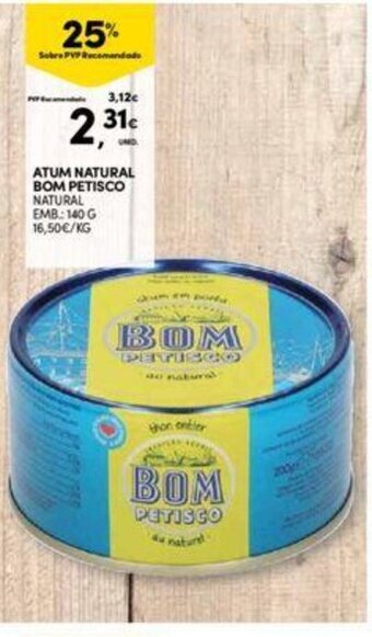 Continente Atum Natural Bom Petisco 140g promoção
