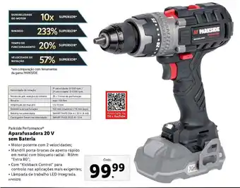 Lidl Aparafusadora 20V sem Bateria promoção