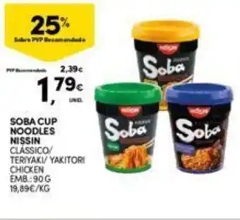 Continente Soba Cup Noodles Nissin promoção