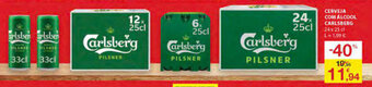 E.Leclerc Cerveja com Álcool Carlsberg 24x25cl promoção