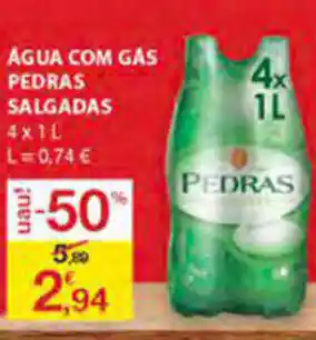 E.Leclerc Água C/ Gás Pedras Salgadas 4x1L promoção