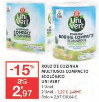 E.Leclerc Rolo de Cozinha Multiusos Compacto Ecológico Univert 1 Unid/2 Unid promoção