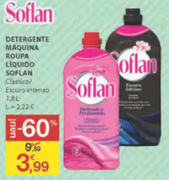 E.Leclerc Detergente Máquina Roupa Liquido Soflan 1,8L promoção
