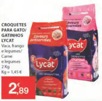 E.Leclerc Croquetes Para Gato/Gatinhos Lycat 2kg promoção