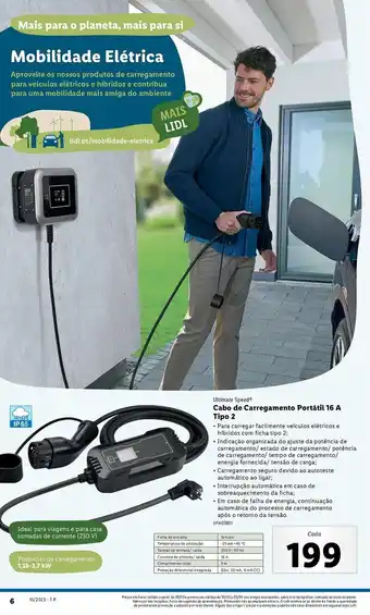 Lidl Ultimate Speed Cabo de Carregamento Portátil 16 A Tipo 2 promoção