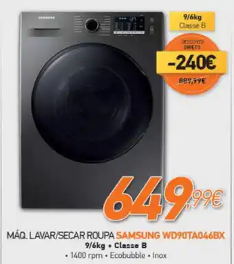 Expert Máq Lavar/Secar Roupa Samsung WD90TA046BX promoção