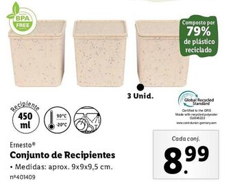 Lidl Ernesto Conjunto de Recipientes promoção