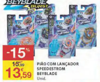 E.Leclerc Pião com Lançador Speedestrom Beyblade promoção