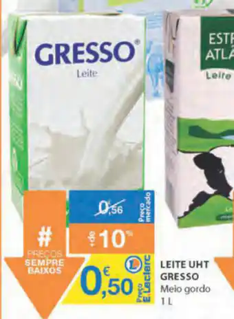 E.Leclerc Leite UHT Gresso 1L promoção