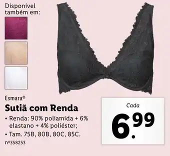 Lidl Sutiã com Renda 75B, 80B, 80C, 85C promoção