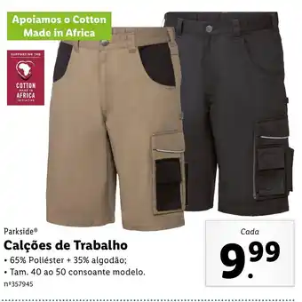 Lidl Calções de Trabalho 40 ao 50 promoção