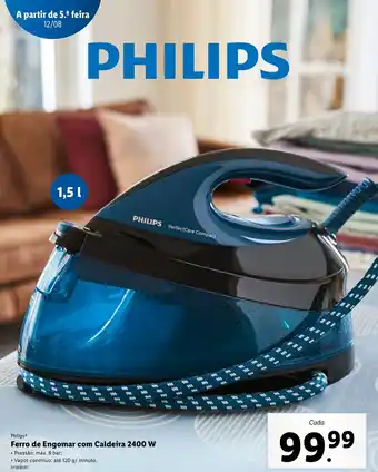 Lidl Philips Ferro de Engomar com Cadeira 2400W promoção