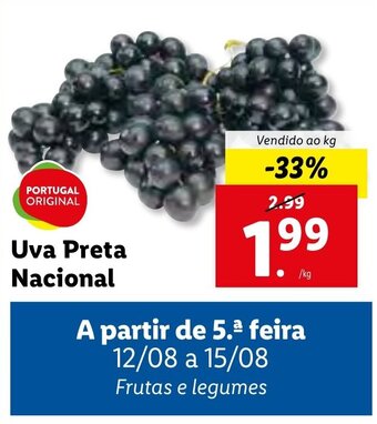 Lidl Uva Preta Nacional promoção