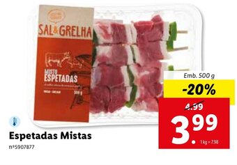 Lidl Espetadas Mistas 500g promoção