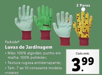 Lidl Parkside Luvas de Jardinagem promoção