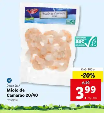 Lidl Miolo de Camarão 20/40 200g promoção