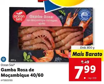 Gamba Rosa de Moçambique 40/60 800g