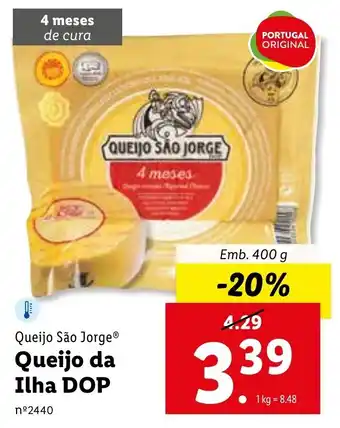 Lidl Queijo da Ilha DOP 400g promoção