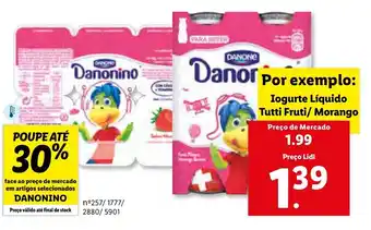 Lidl Danonino Iogurte Líquido Tutti Fruti/ Morango promoção