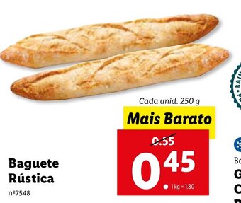 Lidl Baguete Rústica 250g promoção