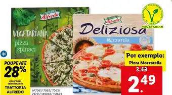 Lidl Tratoria Alfredo Pizza Mozzarella promoção