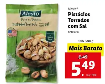 Lidl Pistácios Torrados com Sal 500g promoção