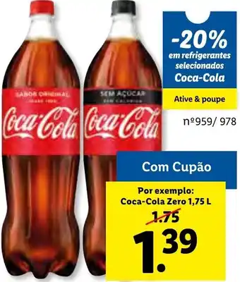 Lidl Coca-Cola Zero 1,75L promoção