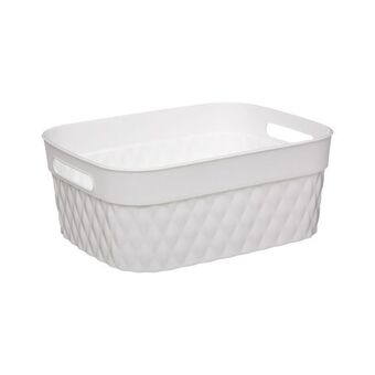 Hôma Cesto de arrumação retangular branco promoção