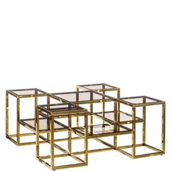 Superdecor Mesa auxiliar de metal/vidro 913 promoção