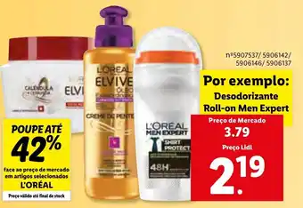 Lidl L'Oréal Desodorizante Roll-On Men Expert promoção