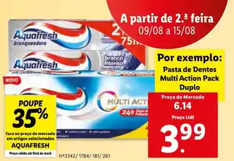 Lidl Aquafresh Pasta de Dentes Multi Action Pack Duplo promoção