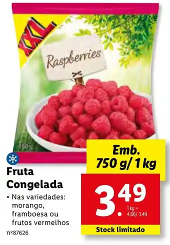 Lidl Fruta Congelada 750g/1kg promoção