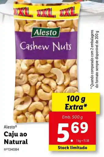 Lidl Caju ao Natural 500g promoção