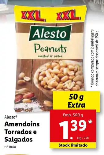 Lidl Amendoins Torrados e Salgados 500g promoção