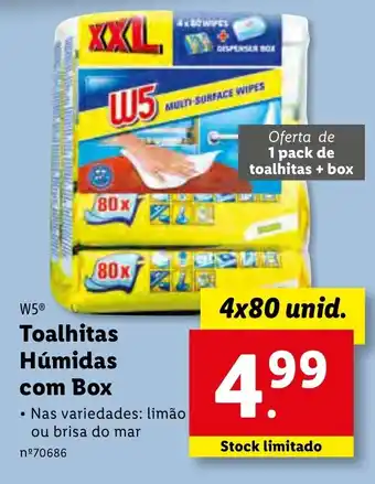 Lidl Toalhitas Húmidas com Box 4x80 Unid promoção