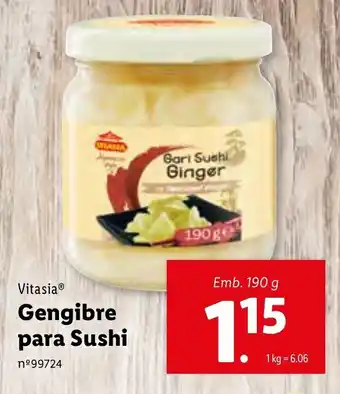 Lidl Gengibre para Sushi 190g promoção
