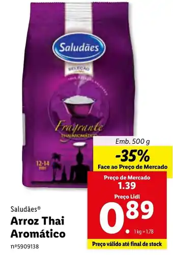 Lidl Arroz Thai Aromático 500g promoção
