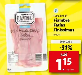 Lidl Fiambre Fatias Finíssimas 225g promoção