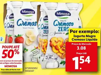 Lidl Mimosa Iogurte Magro Cremoso Líquido promoção