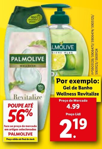 Lidl Palmolive Gel de Banho Wellness Revitalize promoção