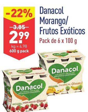 Danacol Morango/ Frutos Exóticos 6x100g