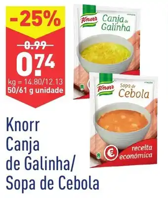 ALDI Knorr Canja de Galinha/Sopa de Cebola 50/61g promoção