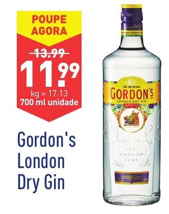 ALDI Gordon's London Dry Gin 700ml promoção