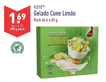 ALDI Flete Gelado Cone Limão 6x65g promoção
