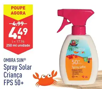 ALDI Spray Solar Criança FPS 50+ 250ml promoção