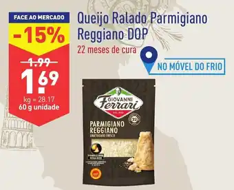 ALDI Queijo Ralado Parmigiano Reggiano DOP 60g promoção